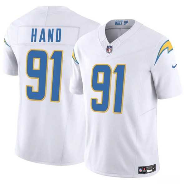 Men & Women & Youth Los Angeles Chargers #91 DaShawn Hand White 2025 F.U.S.E. Vapor Limited Stitched Jersey